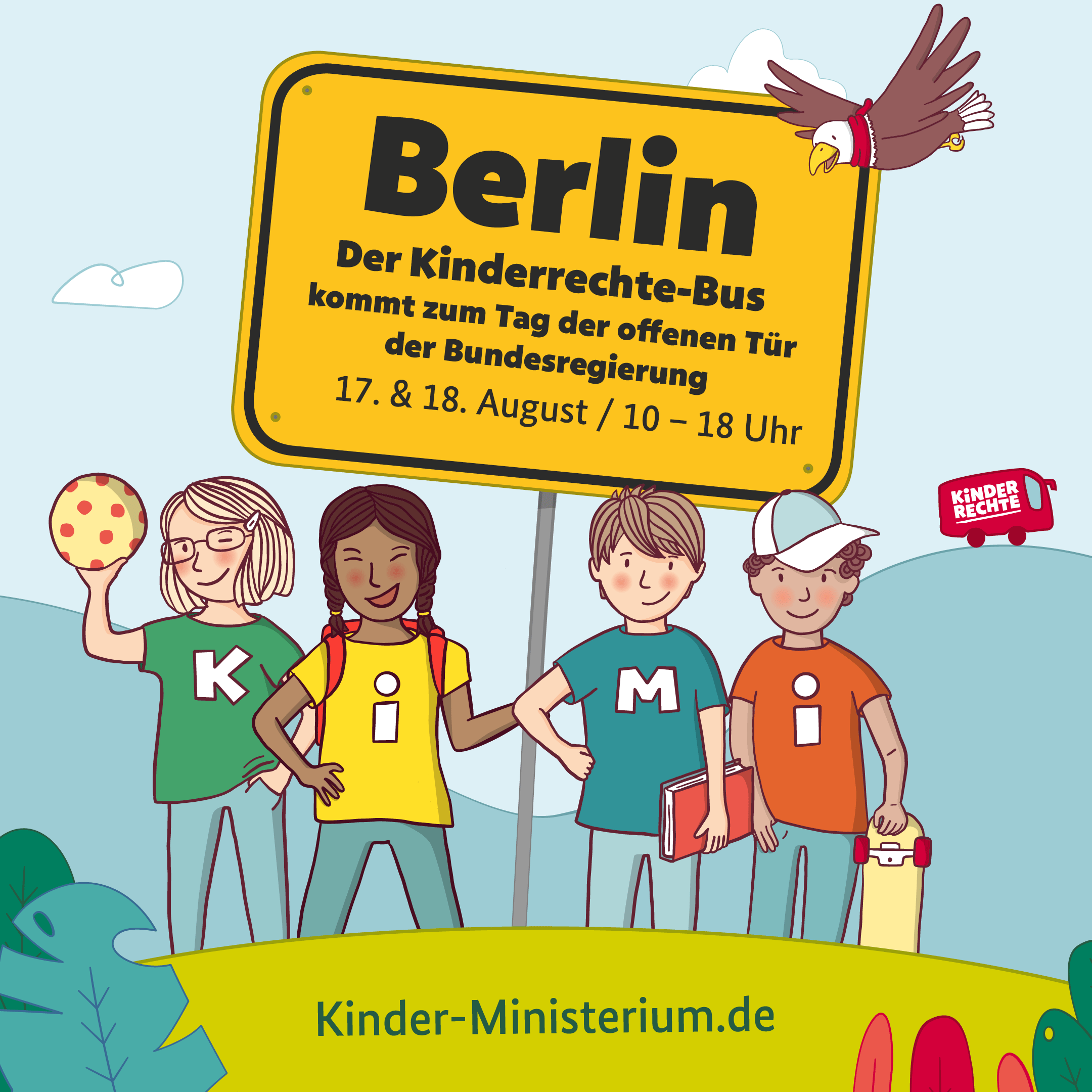 Kinderrechte-Bus beim Tag Der Offenen Tür der Bundesregierung